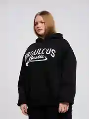 Черный худи ТВОЕ утепленное plus size с надписью