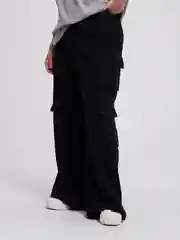 Черный брюки ТВОЕ широкие карго plus size с боковыми карманами
