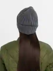 Серый шапка вязаная, зимняя, утепленная, эластичная унисекс