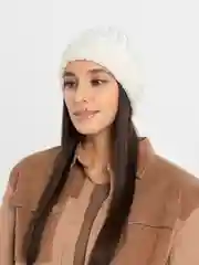 Белый шапка вязаная, зимняя, утепленная, эластичная унисекс