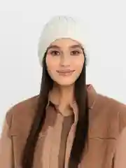 Белый шапка вязаная, зимняя, утепленная, эластичная унисекс