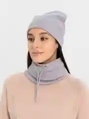 Серый шапка и снуд, женский теплый комплект