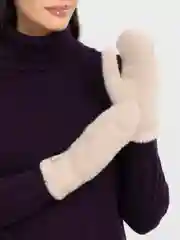 Бежевый варежки женские зимние теплые, вязаные, с подкладом, HENU FASHION UGC