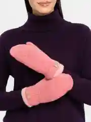 Коралловый варежки женские зимние теплые, вязаные, с подкладом, HENU FASHION UGC
