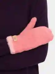 Коралловый варежки женские зимние теплые, вязаные, с подкладом, HENU FASHION UGC