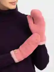 Коралловый варежки женские зимние теплые, вязаные, с подкладом, HENU FASHION UGC