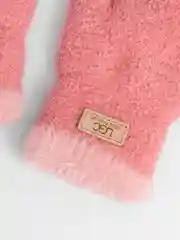 Коралловый варежки женские зимние теплые, вязаные, с подкладом, HENU FASHION UGC