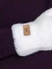 Бежевый варежки женские зимние теплые, вязаные, с подкладом, HENU FASHION UGC