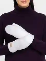 Белый варежки женские зимние теплые, вязаные, с подкладом, HENU FASHION UGC