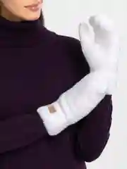 Бежевый варежки женские зимние теплые, вязаные, с подкладом, HENU FASHION UGC