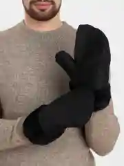 Угольный мужские варежки меховые для рыбалки и охоты/рукавицы меховые