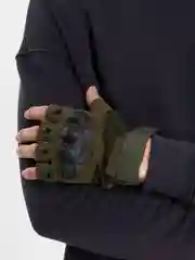 Оливковый тактические перчатки без пальцев, олива