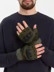 Оливковый тактические перчатки без пальцев, олива