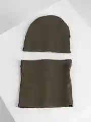 Хаки шапка и снуд для мальчика