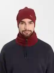 Бордовый шапка и снуд для мальчика