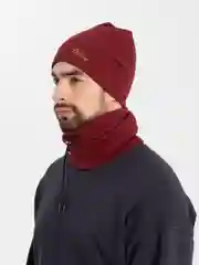 Бордовый шапка и снуд для мальчика