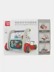 Белый коврик 5 в 1 развивающий, игровой, многофункциональный с пианино / каталка - толокар