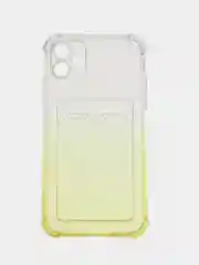 Светло-жёлтый чехол цветной для iPhone 7/8 Plus, SE2020, 11/12/13/14, Plus, Pro Max, с карманом для карт