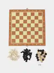Настольные игры 3 в 1: шашки, шахматы, нарды, 25 х 25 см, дерево
