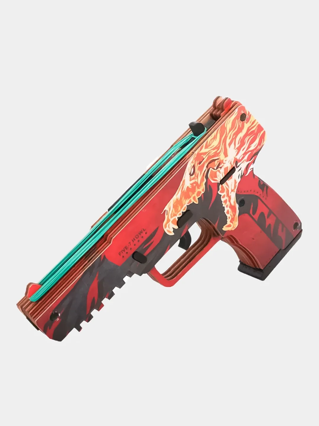 Алый резинкострел пистолет Five-Seven (FN) из кс го / cs go Утренний Вой, дерево