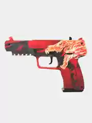 Алый резинкострел пистолет Five-Seven (FN) из кс го / cs go Утренний Вой, дерево