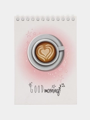 Блокнот маленький на пружине "Good morning"