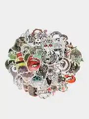 Белый стикеры-наклейки Таро/Хэллоуин/хоррор/череп/Джек/Кошмар перед Рождеством/50 штук/стикерпак