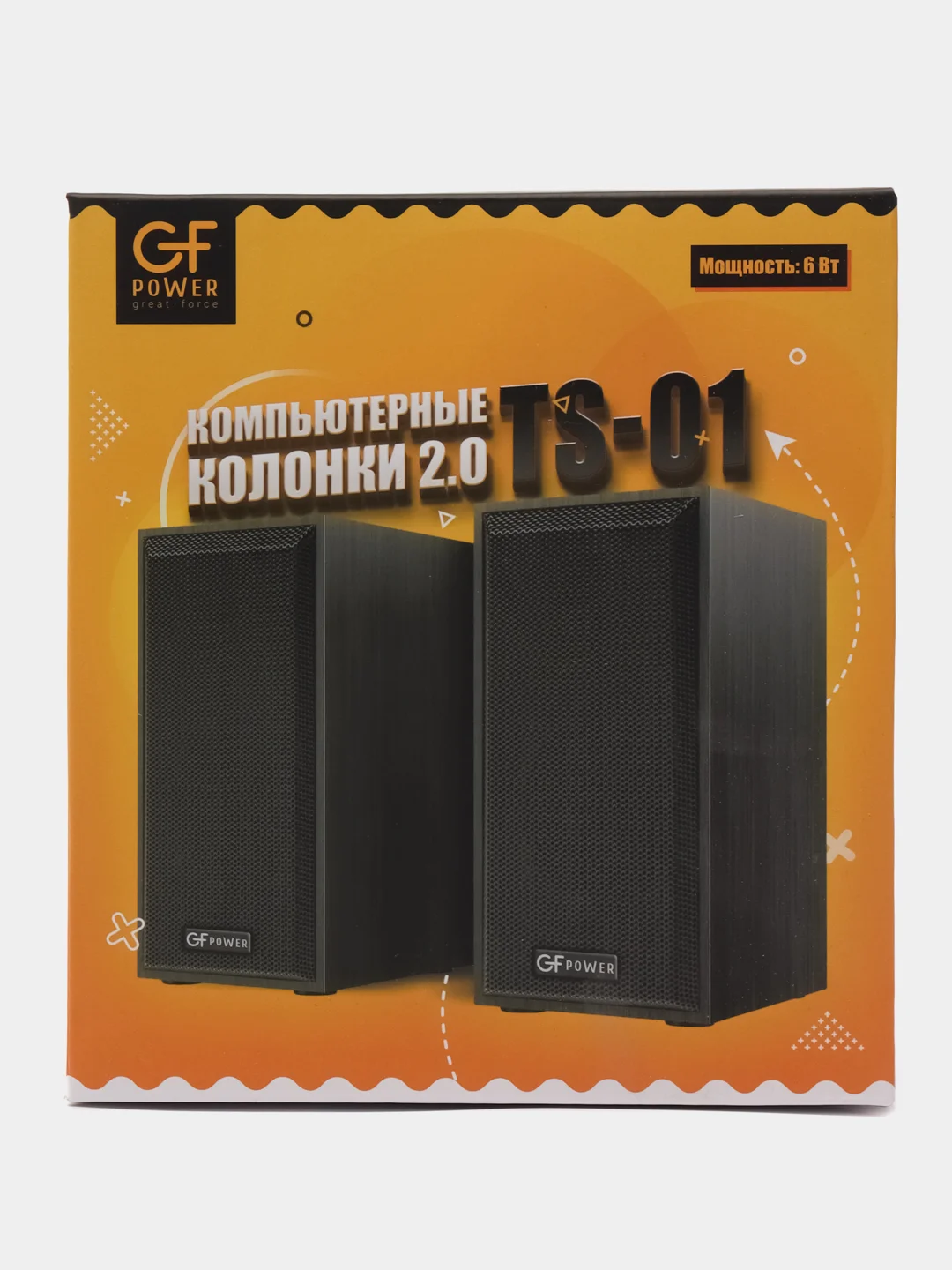 Черный колонки для компьютера GFPoWeR TS-01, 2.0, 6Вт, питание от USB