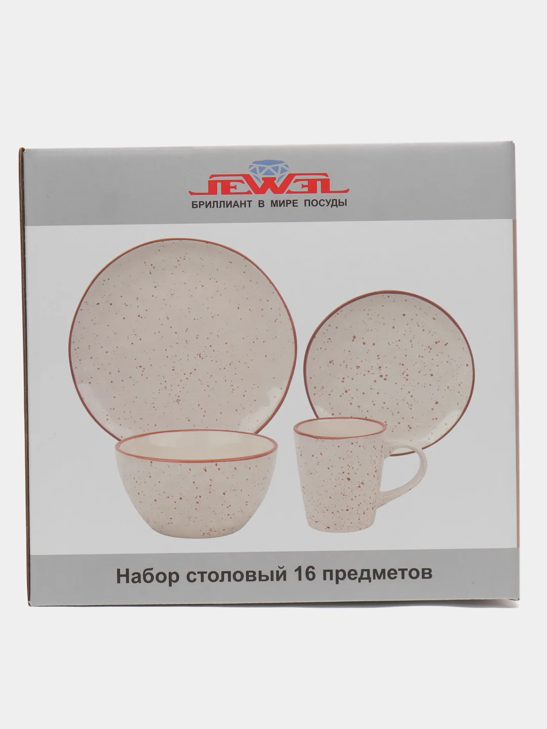 Бежевый набор столовый JEWEL Лаурель, 16 предметов, керамика
