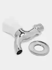Кран водоразборный, короткий излив, ручка пластик, 1/2"