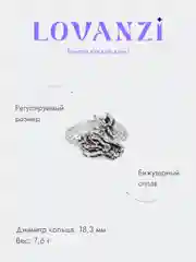 Кольцо с драконом мужское, массивное