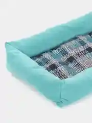 Бирюзовый лежанка для кошек и собак с бортом, мебельная ткань, кровать для кошек и собак