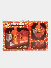 Красный конструктор Minecraft (Майнкрафт) "Сражение за Огненную крепость из лавы", с подсветкой, 856 деталей
