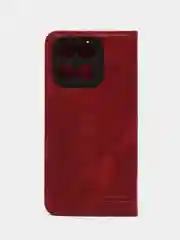 Красный чехол-книжка Honor X6A ( Хонор Х6А), из искусственной кожи