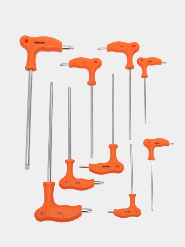 Набор угловых TORX ключей T10-T15-T20-T25-T27-T30-T40-T45-T50