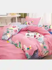 Вишнёвый комплект постельного белья, 1,5  спальный, хлопок