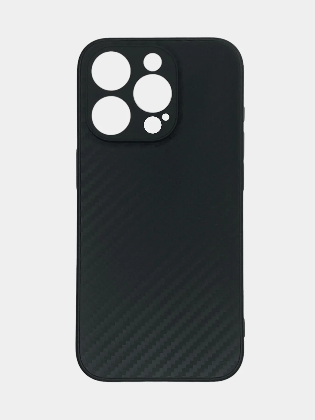 Чехол для iPhone (Айфон) 15 / 15 Pro / 15 Pro Max, силиконовый, под карбон