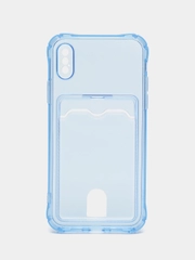 Чехол для iPhone 7/8/SE 2020/X/XS/XR/12/13/14/15 Pro Max, прозрачный, с карманом для карты