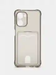 Угольный чехол для Realme 10 (Реалми 10), прозрачный, с карманом для карты