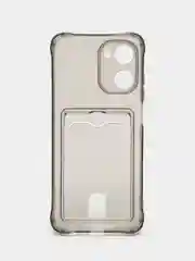Тёмно-розовый чехол для Realme 10 (Реалми 10), прозрачный, с карманом для карты