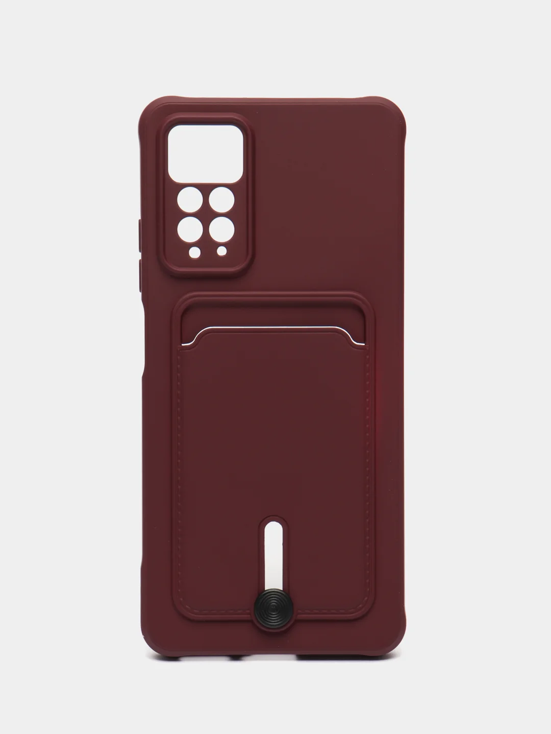 Багровый чехол Xiaomi Redmi Note 11 Pro / Note 12 Pro, Редми Нот 11 про с карманом для карты