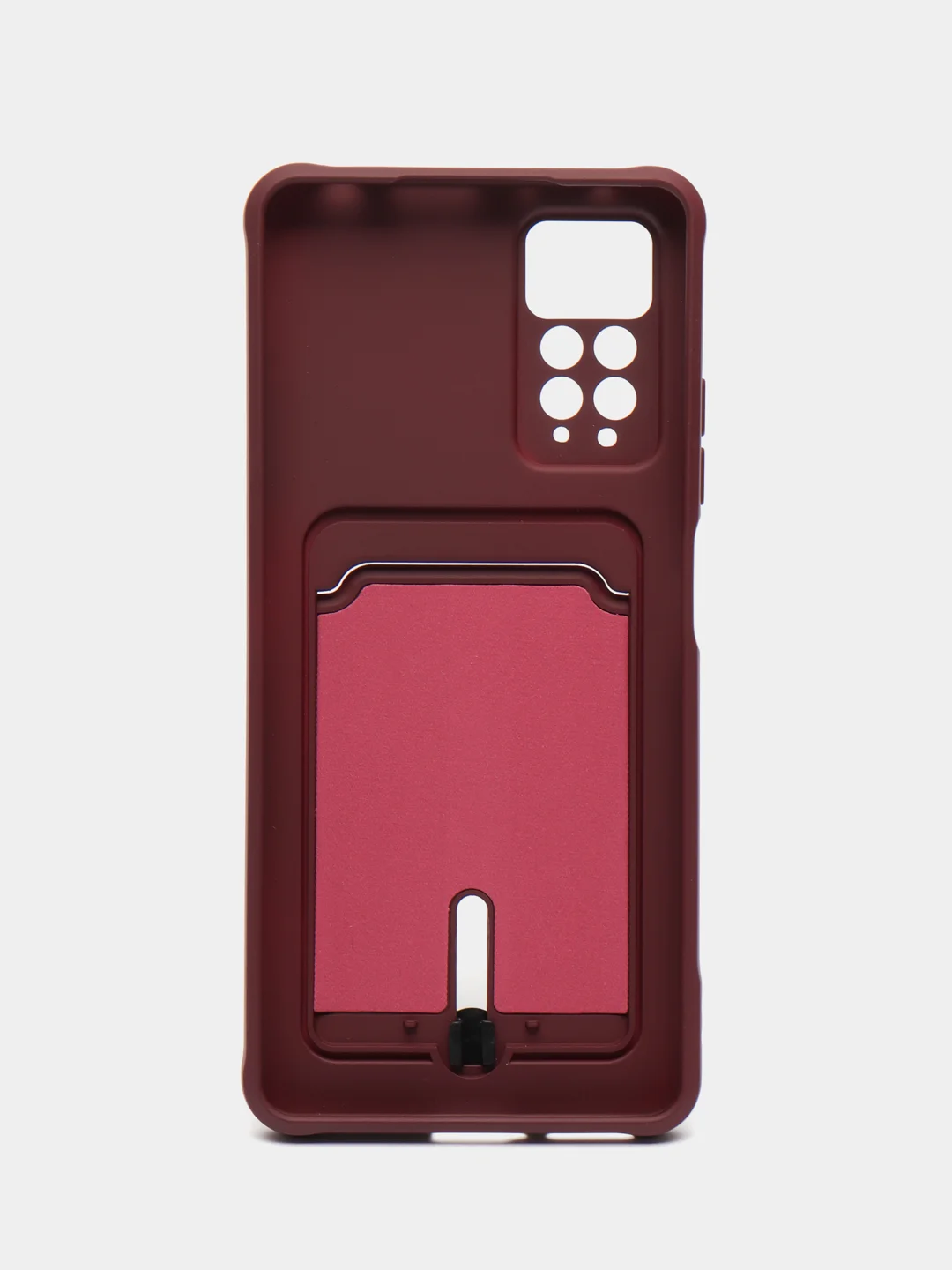 Багровый чехол Xiaomi Redmi Note 11 Pro / Note 12 Pro, Редми Нот 11 про с карманом для карты