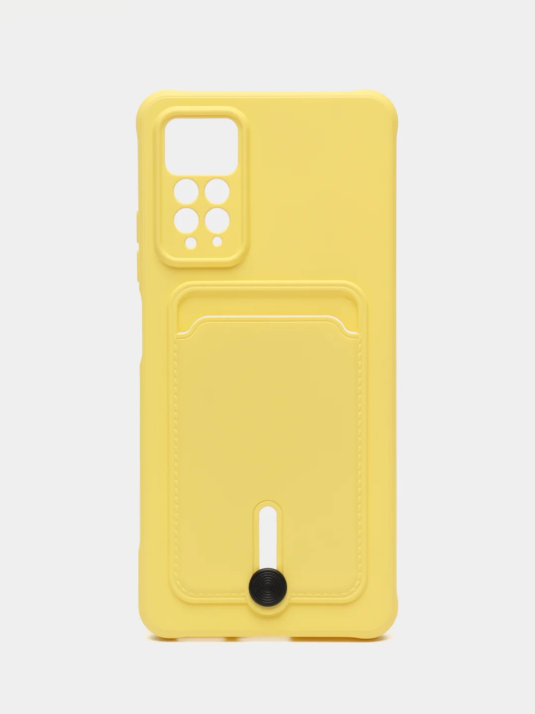 Желтый чехол Xiaomi Redmi Note 11 Pro / Note 12 Pro, Редми Нот 11 про с карманом для карты
