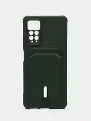 Тёмно-зелёный чехол Xiaomi Redmi Note 11 Pro / Note 12 Pro, Редми Нот 11 про с карманом для карты