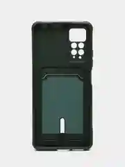 Тёмно-зелёный чехол Xiaomi Redmi Note 11 Pro / Note 12 Pro, Редми Нот 11 про с карманом для карты