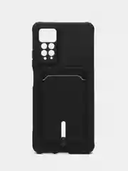 Угольный чехол Xiaomi Redmi Note 11 Pro / Note 12 Pro, Редми Нот 11 про с карманом для карты