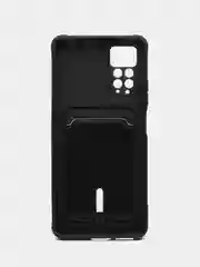 Угольный чехол Xiaomi Redmi Note 11 Pro / Note 12 Pro, Редми Нот 11 про с карманом для карты