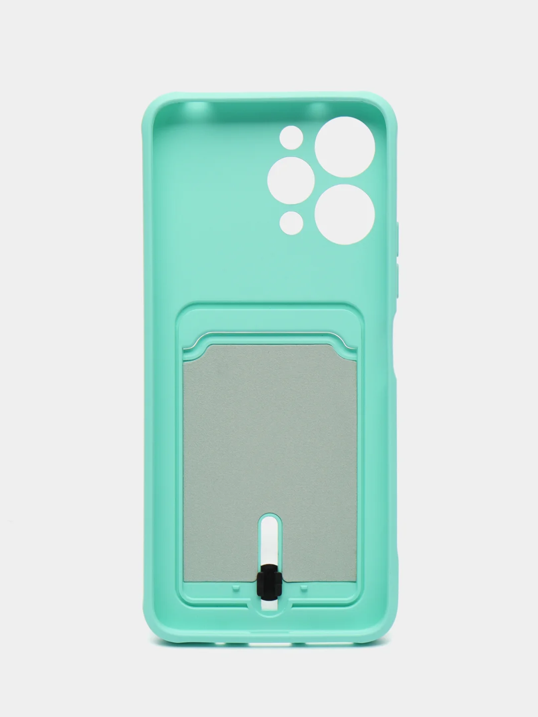 Бирюзовый чехол Xiaomi Redmi 12 / Сяоми Редми 12, силиконовый с карманом для карты