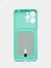 Бирюзовый чехол Xiaomi Redmi 12 / Сяоми Редми 12, силиконовый с карманом для карты