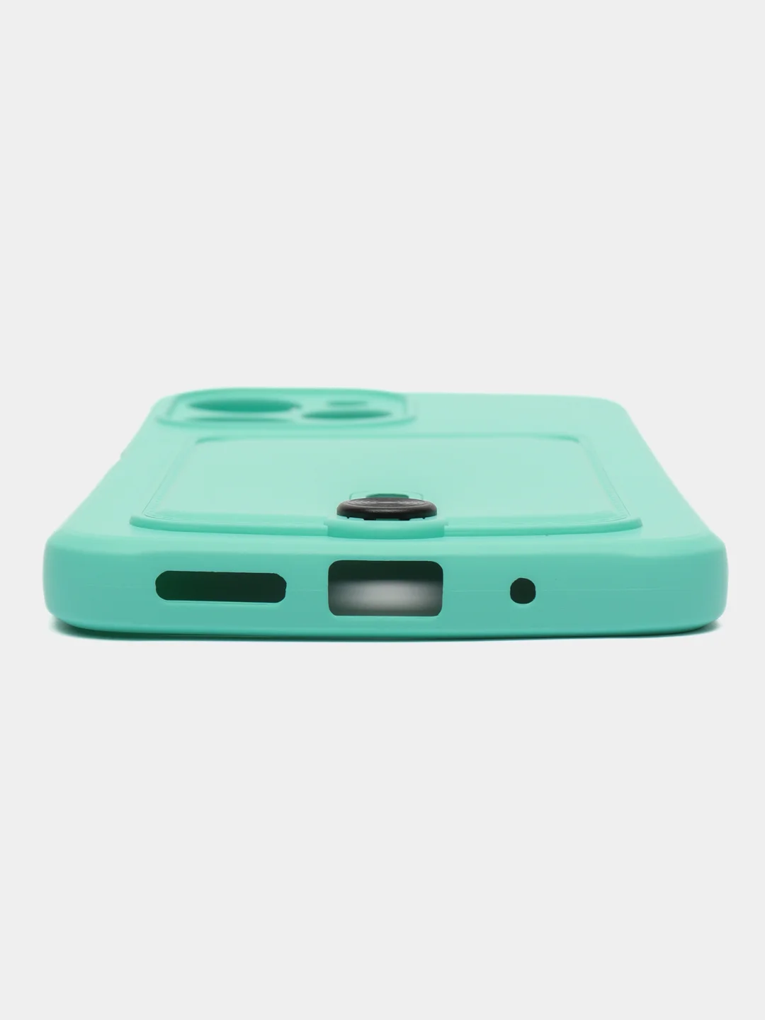 Бирюзовый чехол Xiaomi Redmi 12 / Сяоми Редми 12, силиконовый с карманом для карты